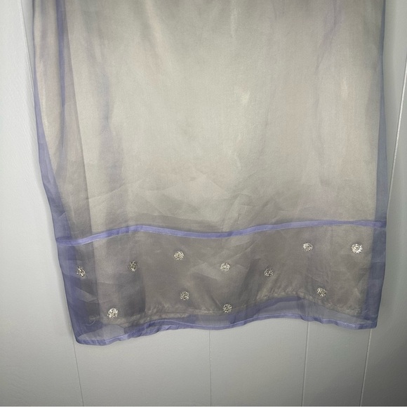 August Silk 100% Silk Beaded Gray Sleeveless Mini Dress Size 6P - Picture 4 of 7